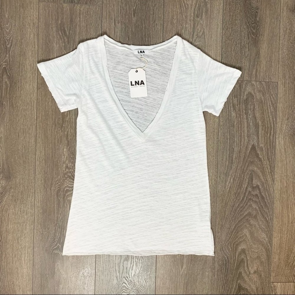 LNA Extreme V Tee T-Shirt White Size XS - Picture 4 of 10